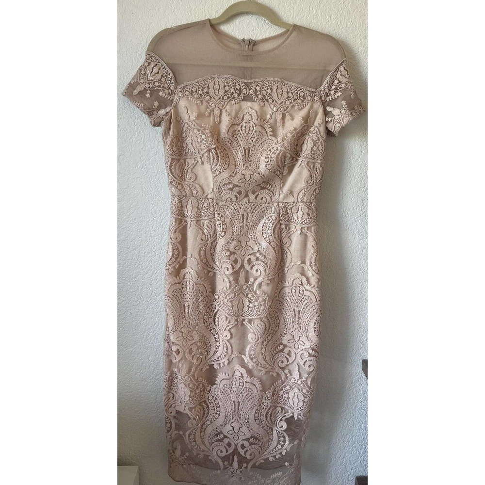 Jax Woman’s Sequined Embroidered Lace Dress Size 4